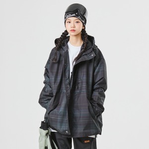 2223 BSRABBIT WIDE HOODED JACKET CHECK 비에스래빗 스노우보드복 자켓