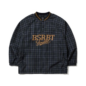 2324 BSRABBIT BSRBT SPORTY PULLOVER SNAP JACKET CHECK BROWN 비에스래빗스노우보드복
