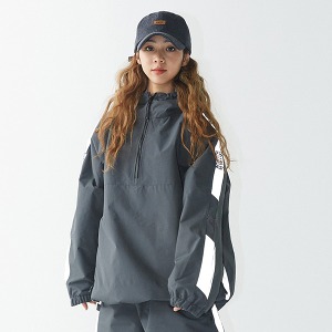 2223BSRABBIT FUTURE REFLECTIVE POINT HOODED ANORAK JACKET CHARCOAL 비에스래빗 스노우보드복