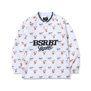 2324 BSRABBIT BSRBT SPORTY PULLOVER SNAP JACKET WHITE 비에스래빗스노우보드복