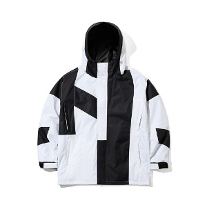 2324 BSRABBIT CHAOTIC INCISION HOODED JACKET WHITE 비에스래빗스노우보드복